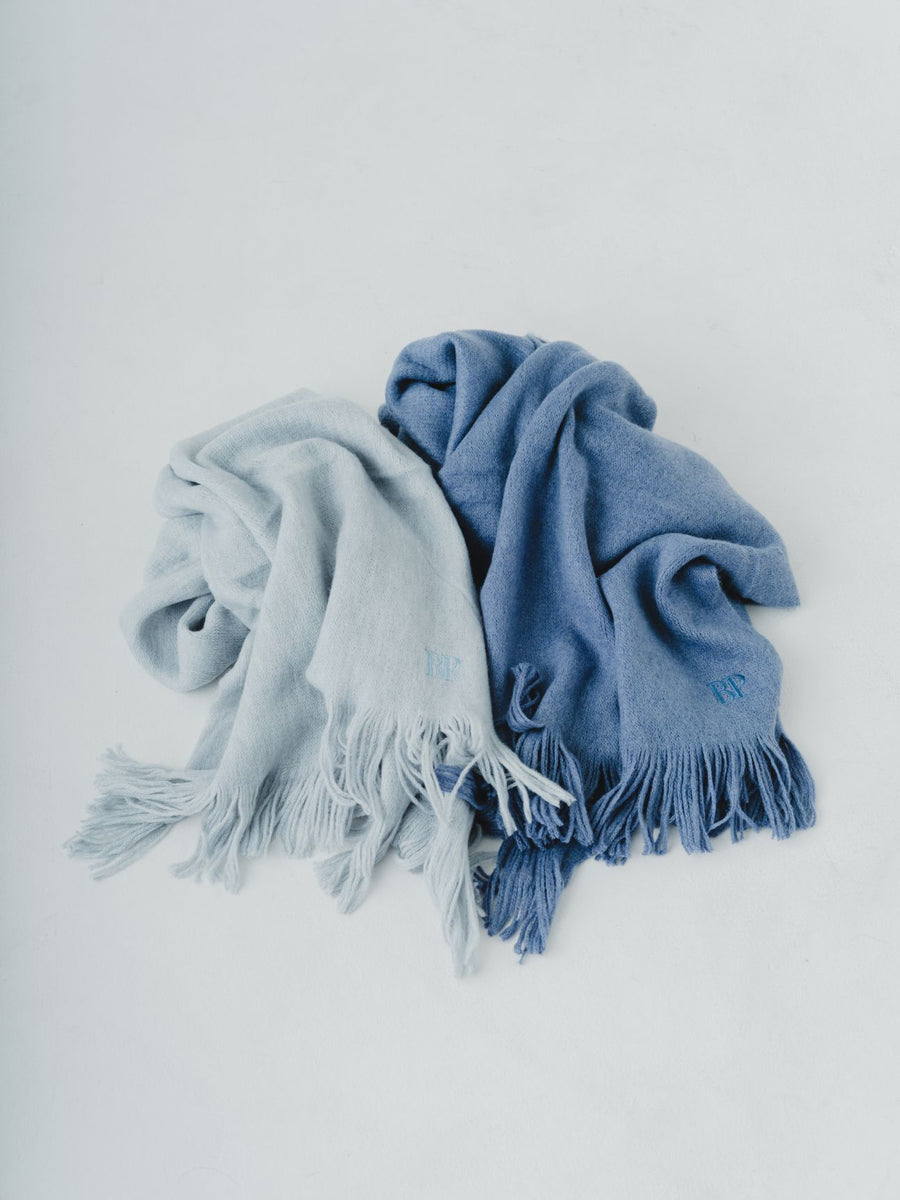 poppy【新品未使用】Border muffler　blue border Border muffler