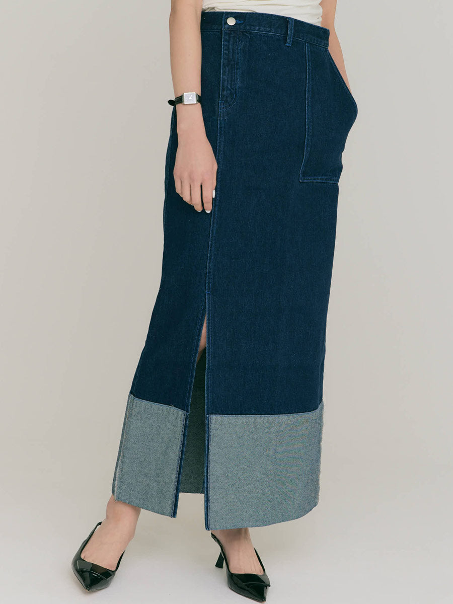 【LIGHT/S_残りわずか】SLIT LONG DENIM SKIRT