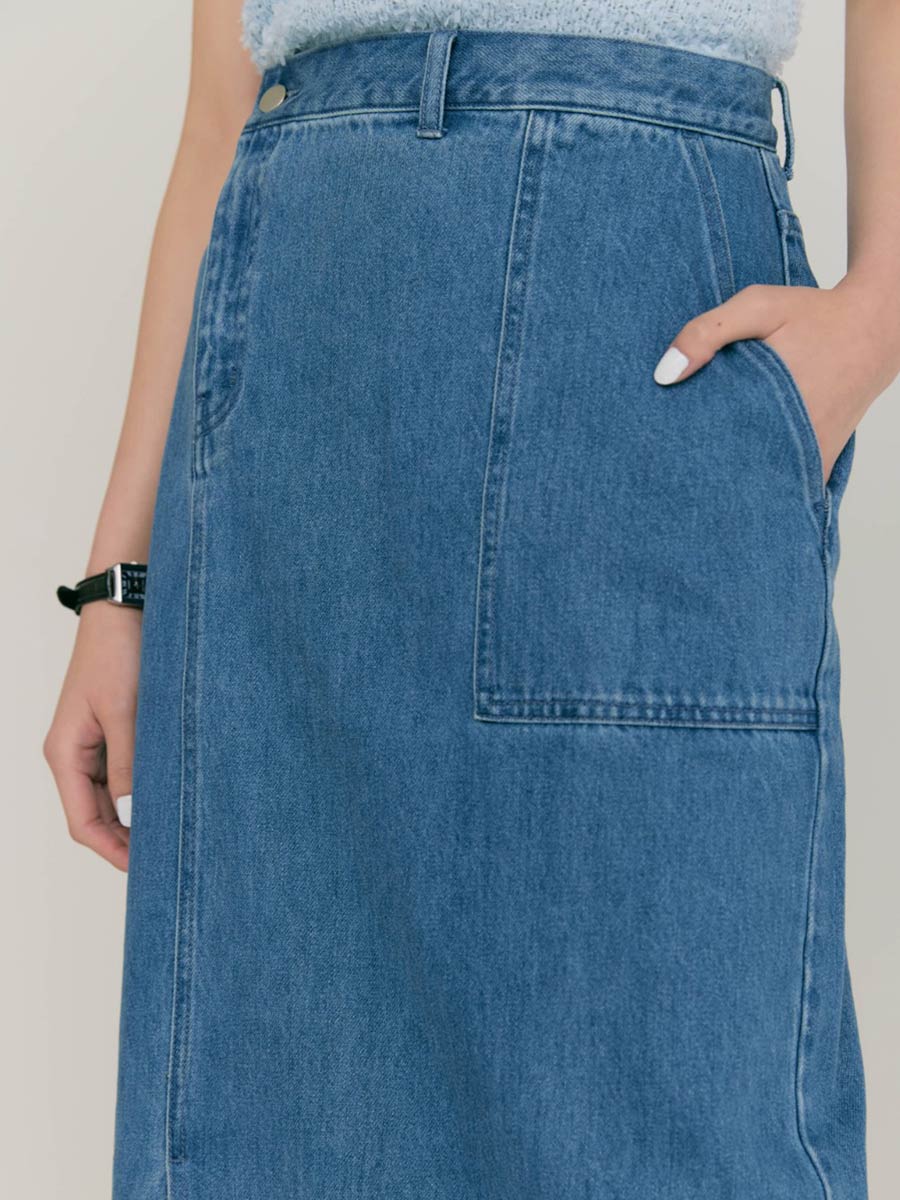 【LIGHT/S_残りわずか】SLIT LONG DENIM SKIRT