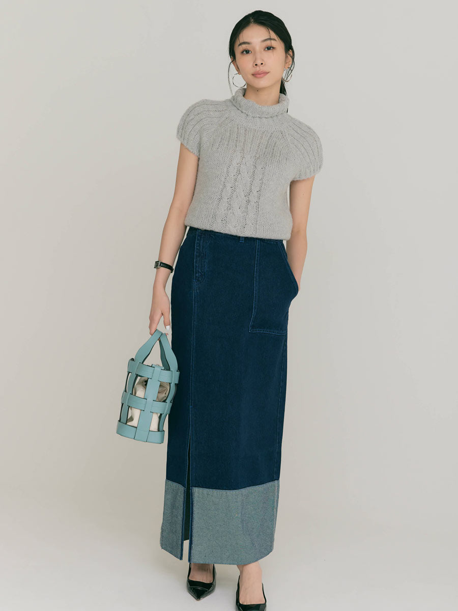 【LIGHT/S_残りわずか】SLIT LONG DENIM SKIRT