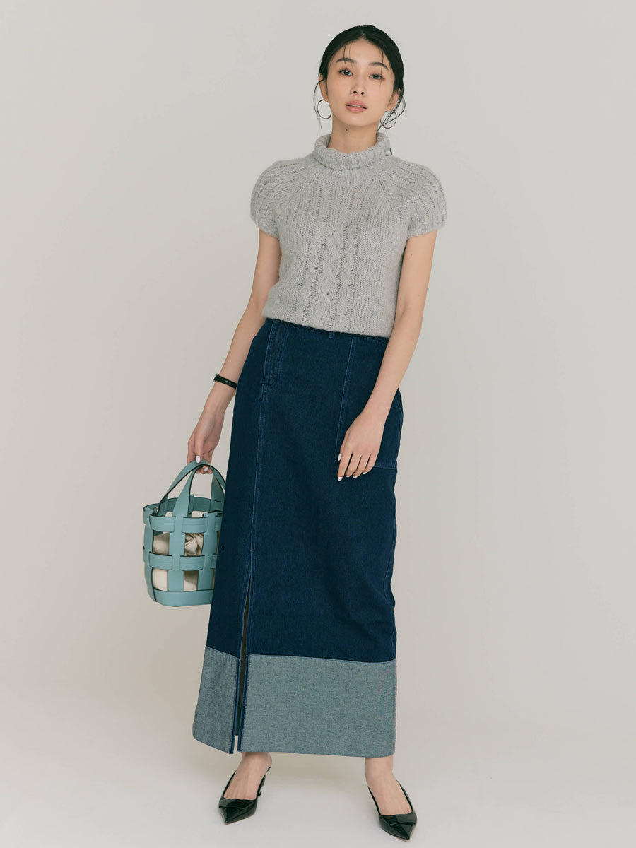 【LIGHT/S_残りわずか】SLIT LONG DENIM SKIRT