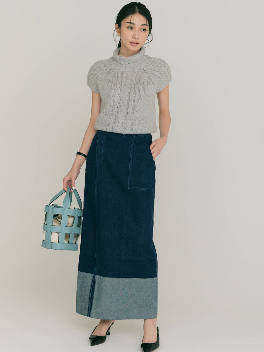 【LIGHT/S_残りわずか】SLIT LONG DENIM SKIRT