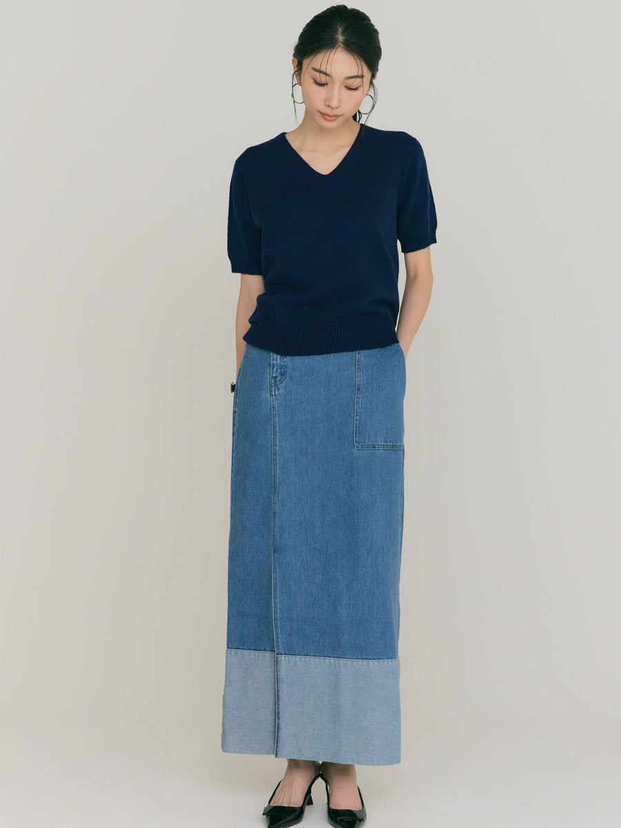 【LIGHT/S_残りわずか】SLIT LONG DENIM SKIRT