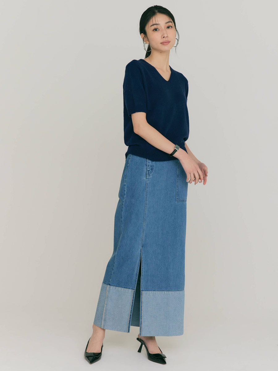 【LIGHT/S_残りわずか】SLIT LONG DENIM SKIRT