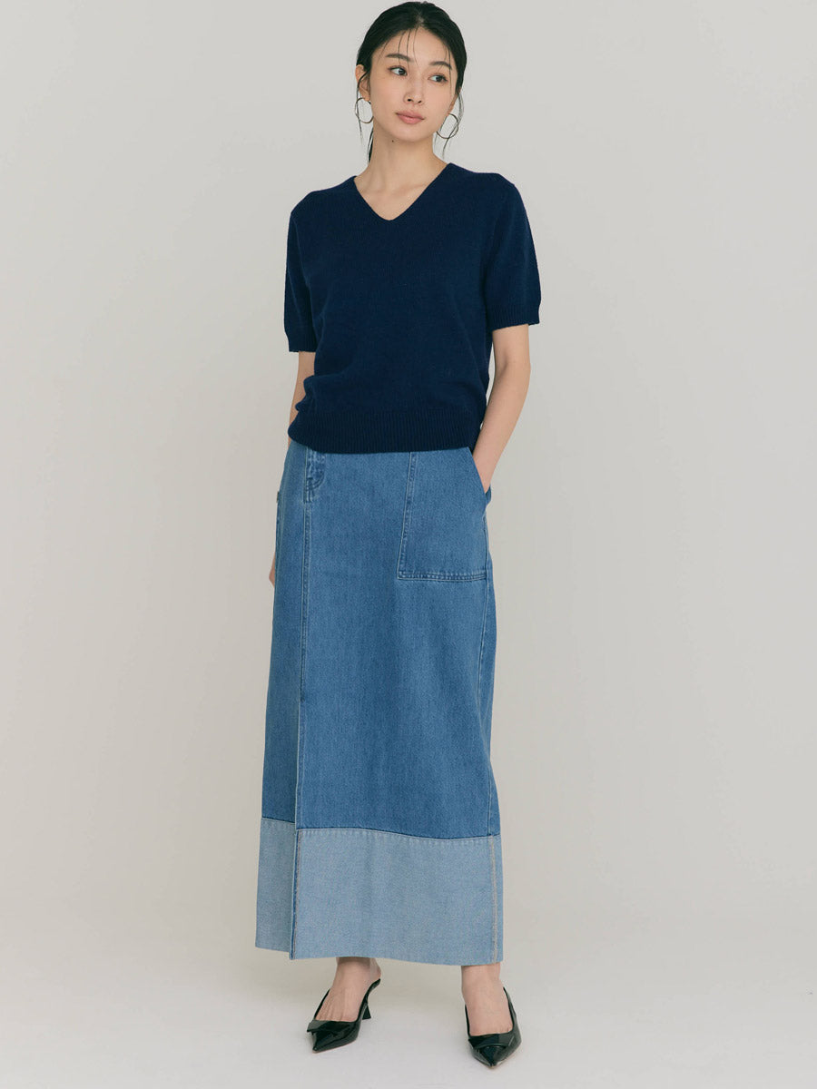 【LIGHT/S_残りわずか】SLIT LONG DENIM SKIRT
