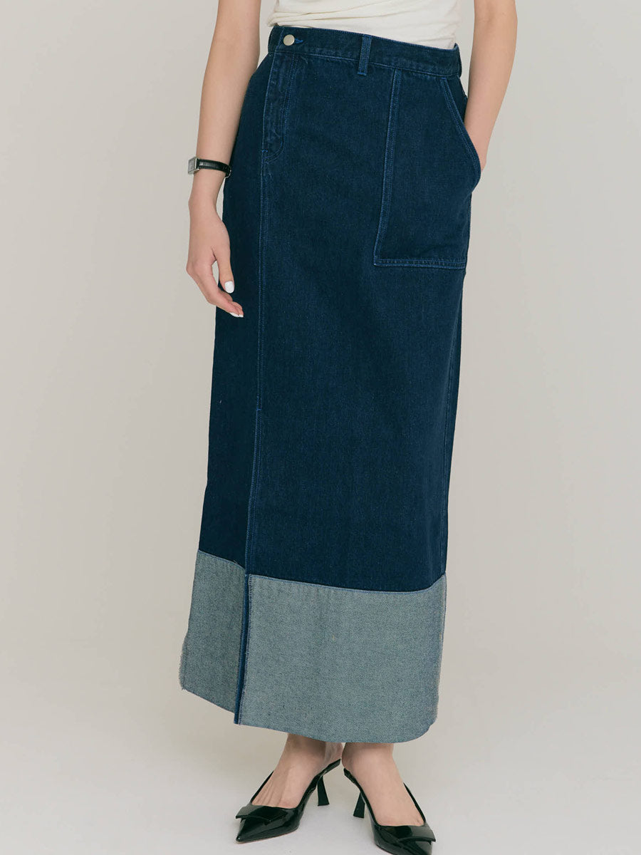 【LIGHT/S_残りわずか】SLIT LONG DENIM SKIRT