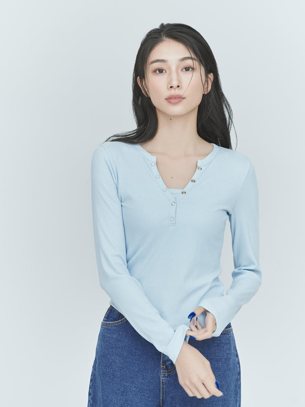 【LIGHT_残り1点】BUTTON T-SHIRT