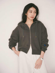 【BLUE_予約販売】BASIC WZIP HOODIE （3color）