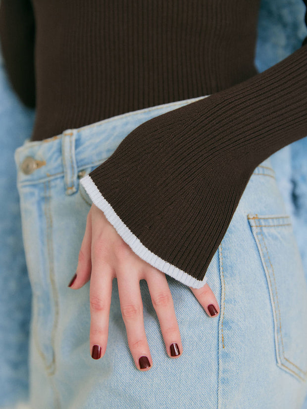 SLIM FLARE TURTLE KNIT