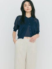 【LIGHT_残り1点】SHEER POCKET CARDIGAN