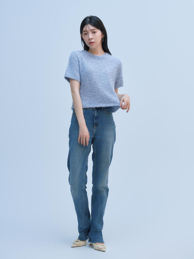 【ベストセラー_NAVY/残りわずか】MOJA SHORT KNIT（4color）