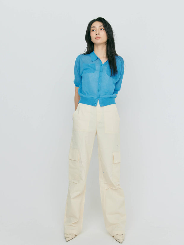 【LIGHT_残り1点】SHEER POCKET CARDIGAN