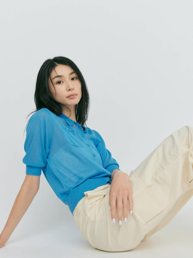 【LIGHT_残り1点】SHEER POCKET CARDIGAN