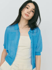 【LIGHT_残り1点】SHEER POCKET CARDIGAN
