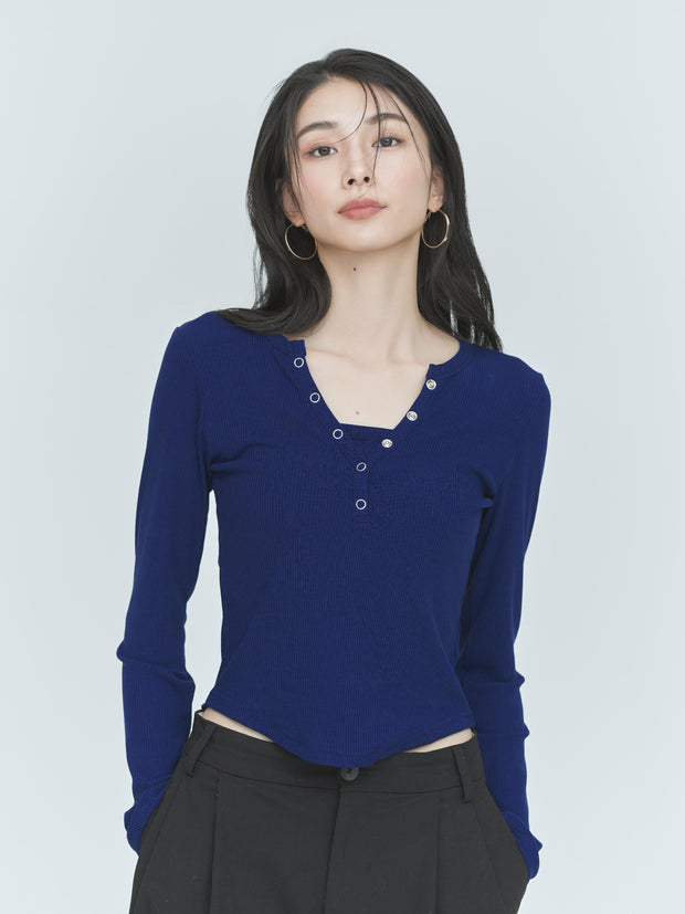 【LIGHT_残り1点】BUTTON T-SHIRT