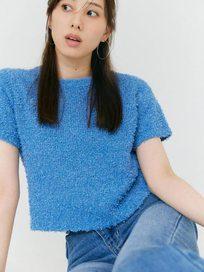 SIMPLE SHORT KNIT ライト　ブルー　blue palang TOM SHORT KNIT – BLUE×PALANG(ブルーパラン)