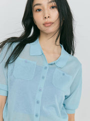 【LIGHT_残り1点】SHEER POCKET CARDIGAN