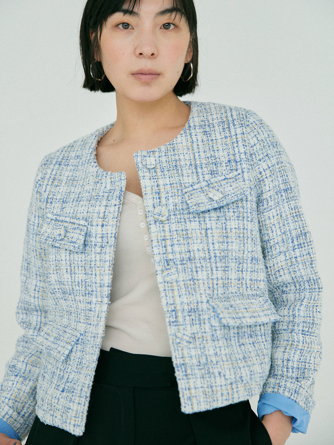 残り1点】TWEED MIX JACKET – BLUE×PALANG(ブルーパラン)