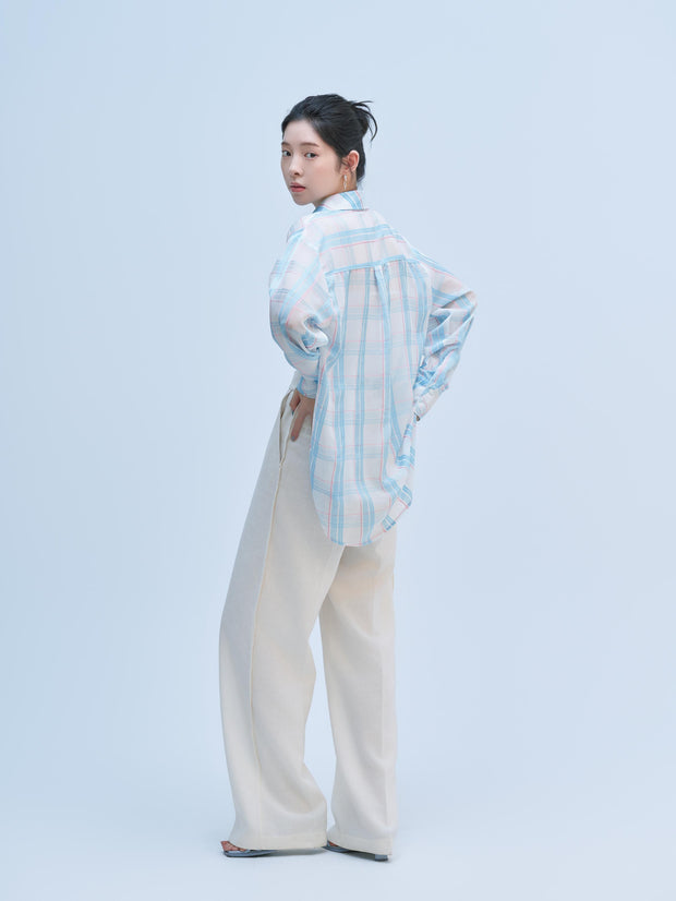 SHEER CHECK SHIRT（2color）