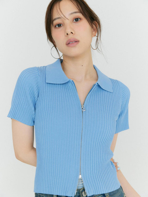 SOLD OUT】WZIP HALF KNIT – BLUE×PALANG(ブルーパラン)