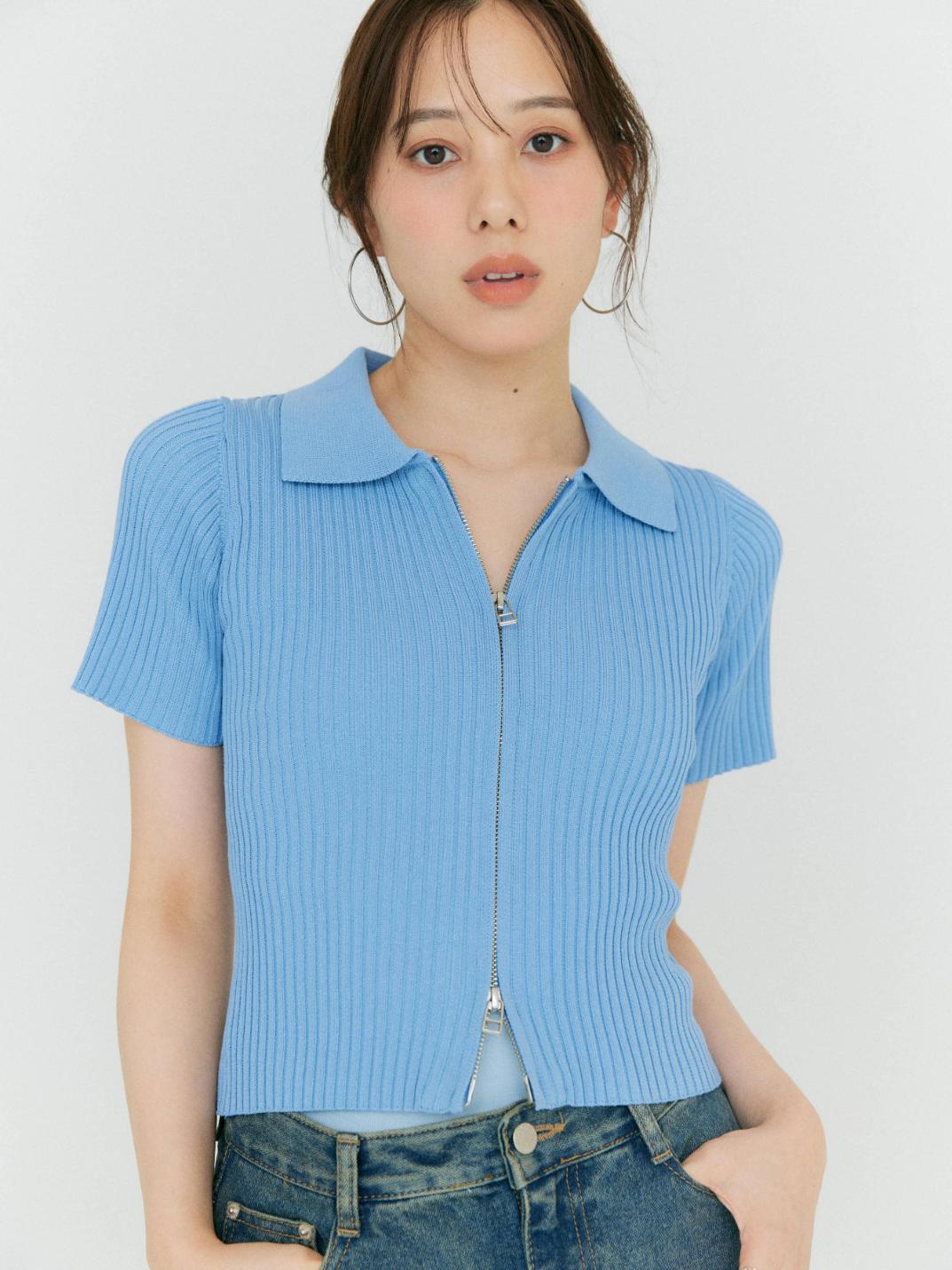 WZIP HALF KNIT – BLUE×PALANG(ブルーパラン)