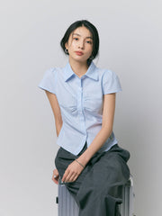 【LIGHT_残り2点】HALF SLEEVE SIMPLE SHIRT
