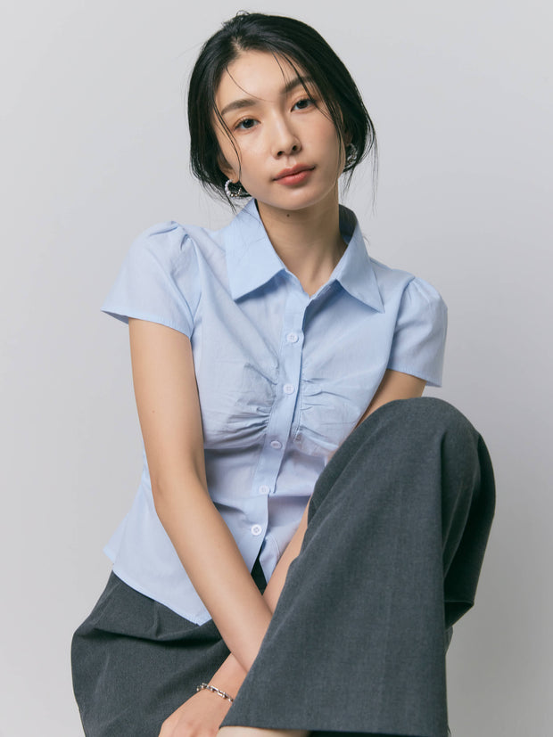 【LIGHT_残り2点】HALF SLEEVE SIMPLE SHIRT