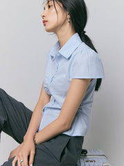 【LIGHT_残り2点】HALF SLEEVE SIMPLE SHIRT