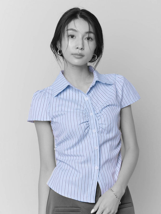 【LIGHT_残り2点】HALF SLEEVE SIMPLE SHIRT