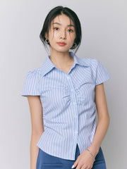 【LIGHT_残り2点】HALF SLEEVE SIMPLE SHIRT