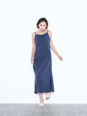 【 NAVY_残り1点】DENIM-LIKE LONG DRESS（2color）
