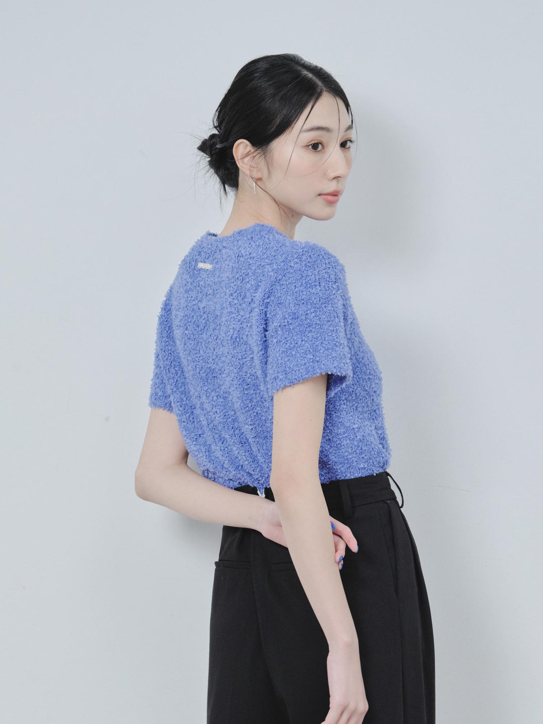 残り1点】【ベストセラー】MOJA SHORT KNIT – BLUE×PALANG(ブルーパラン)