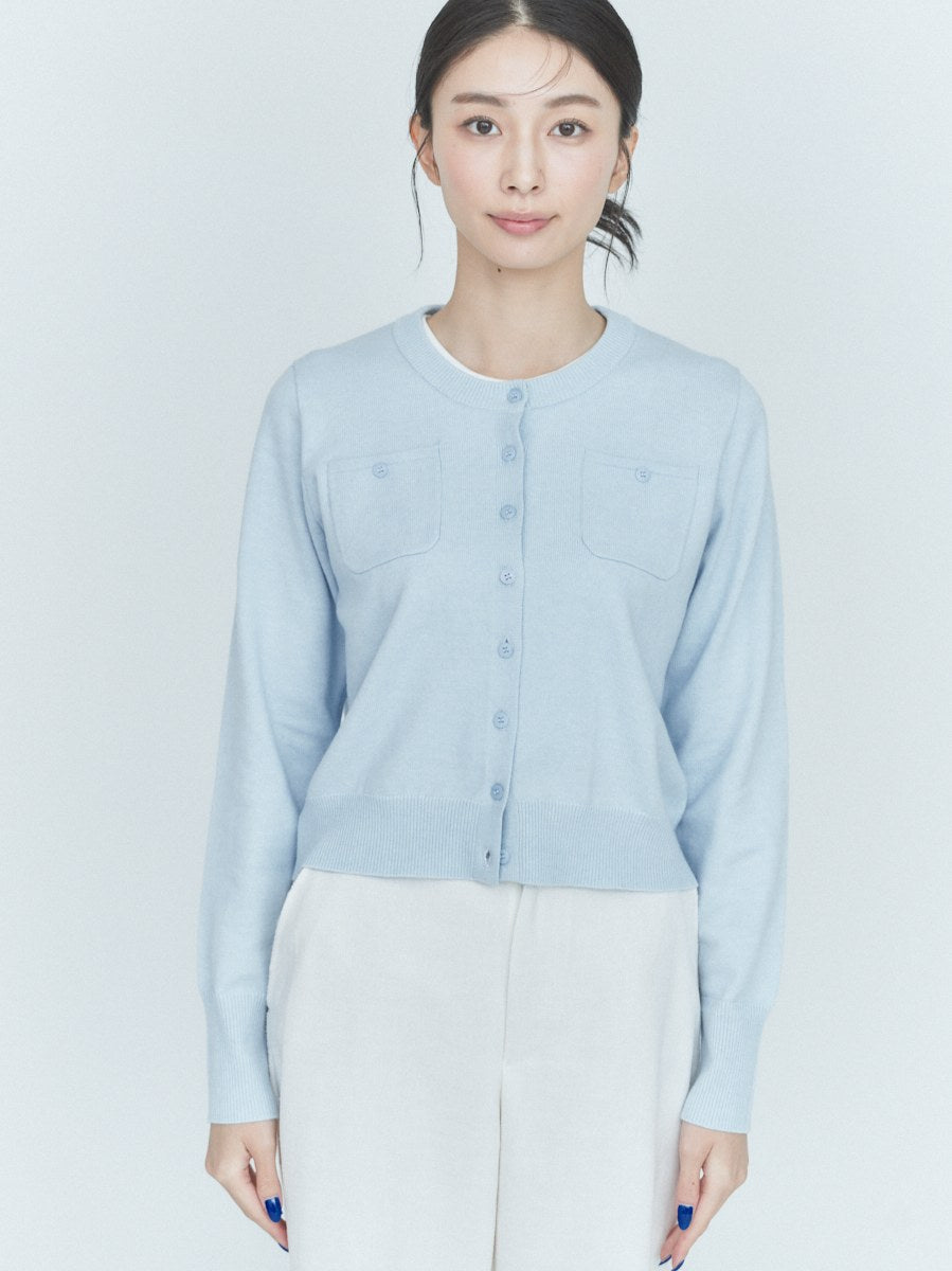 新品未使用 BLUE × PALANG クロップドカーディガン GRAY ツーボタンクロップドカーディガン | ファッション通販サイト NUGU