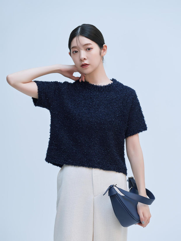 【ベストセラー_NAVY/残りわずか】MOJA SHORT KNIT（4color）