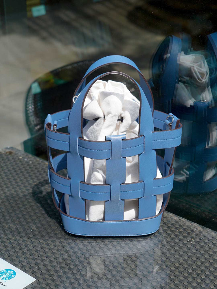 残り2点】【ベストセラー】WOVEN BASKET BAG – BLUE×PALANG(ブルーパラン)