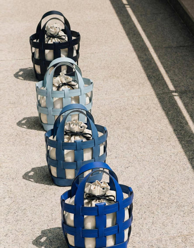 残り2点】【ベストセラー】WOVEN BASKET BAG – BLUE×PALANG(ブルーパラン)