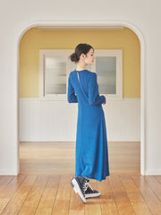【NAVY_残り2点】SMOOTH LINE DRESS（2color）