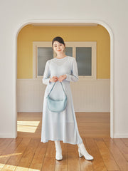 【PALE/NAVY_キャンセル分再入荷】SMOOTH LINE DRESS（2color）
